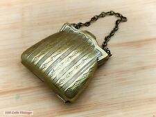 Very Small (5cm) Antique/Vintage Brass/Gold Tone Metal Dance/Coin Purse-0in