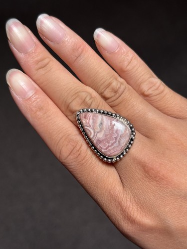 Silver plated rhodochrosite - silver,