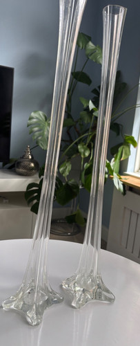 Pair tall glass - of,