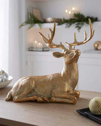 Gold stag ornament - ornament, (2642)