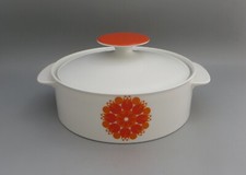 Retro Thomas by Rosenthal Orange Pinwheel Porcelain Vegetable Tureen with Lid