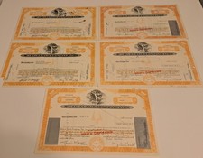 BULOVA WATCH COMPANY INC. STOCK / SHARE CERTIFICATES MIXED DATES - 5