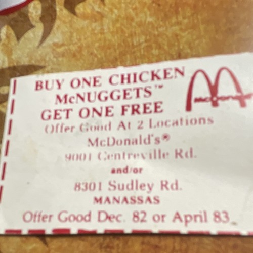 Vintage 1982 mcdonalds chicken - 1982,