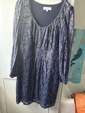 pepperberry navy dress with gold detail lace and sleeve
