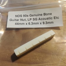New B-stock NOS Genuine Bone Guitar Nut 44mm x 6.3mm x 9.3mm Acoustic LP SG Etc