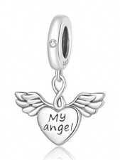 S925 Sterling Silver My Angel Pendant Charm For Bracelets