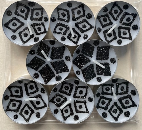 Unscented glitter tea lights - unscented,