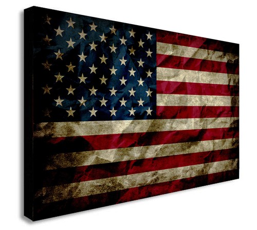 American flag canvas wall - american,