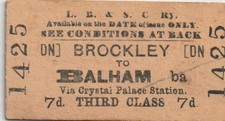 LBSCR Railway Ticket BROCKLEY