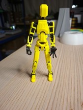Yellow Articulated Robot – 3D Printed Poseable Figure Desk Display Toy