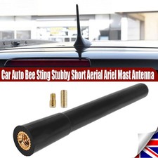 Universal 4inch/10cm Black Car Bee Sting Stubby Short Aerial Ariel Mast Antenna