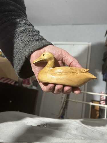 Duck wooden figurine - wooden,