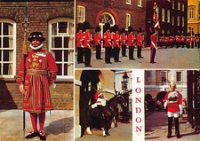 St James Palace Guards Multiview London I.V.P. Ltd Postcard (A10) c1979