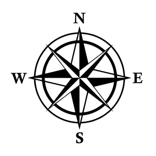 Compass decal sticker camper - compass,