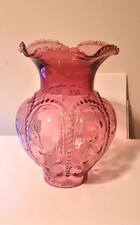 vintage oil lamp pink glass