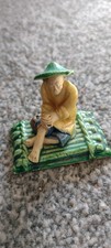 Chinese Minature Mud Man Mudmen Figurine Glazed Man Sitting