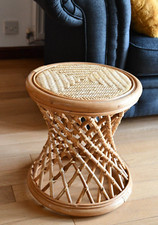 Trellis wicker footstool 