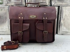 Men vintage leather satchel - vintage,
