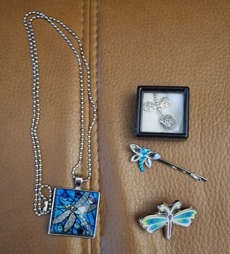 Dragonfly charm necklace - dragonfly, charm,