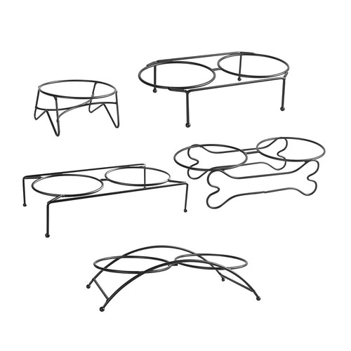 Metal elevated raised bowls - metal,