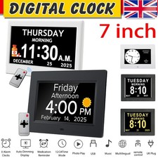 Digital Alarm Clock LCD Calendar Day Date Memory Loss Dementia Elderly Reminder