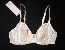 M & S ROSIE AUTOGRAPH SILK LACE BALCONY BRA IVORY GOLD SPARKLE MARKS SPENCER