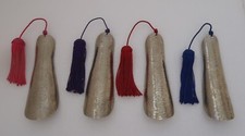 HAND  BEATEN METAL SHOE HORN  WIH SABRA SILK TASSEL , 3 COLOURS AVAILABLE