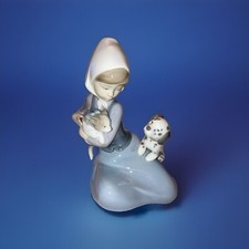 Lladro Girl With Cat & Dog -