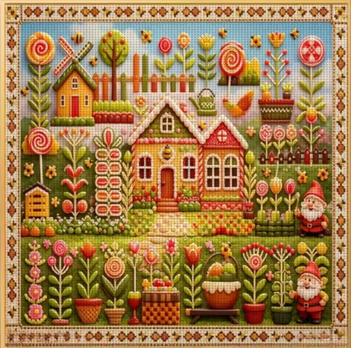 Printed cross stitch kit ct - printed,