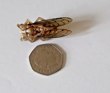 Vintage 30s Art Deco Bakelite Cicada Brooch