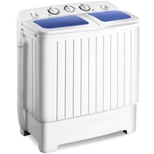COSTWAY Twin Tub Washing Machine 8 Kg Washer Machine w/ Time Control-White