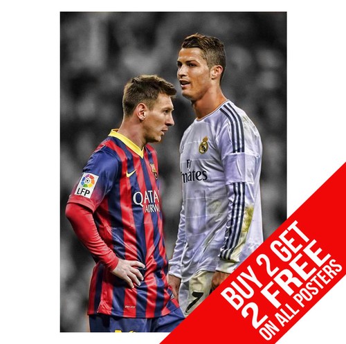 Messi ronaldo poster - messi, print