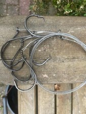 6 shark,conger,tope wire trace rigs 9/0 circle/ockopus hook