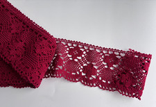 Beautiful burgundy cotton lace 9cm wide - 3.20 meters - excellent condition