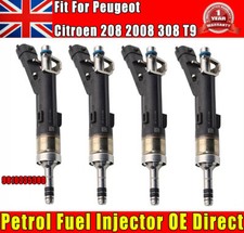 4x For Peugeot Citroen 208 2008 308 T9 Petrol Fuel Injector 9810335380 OE Direct