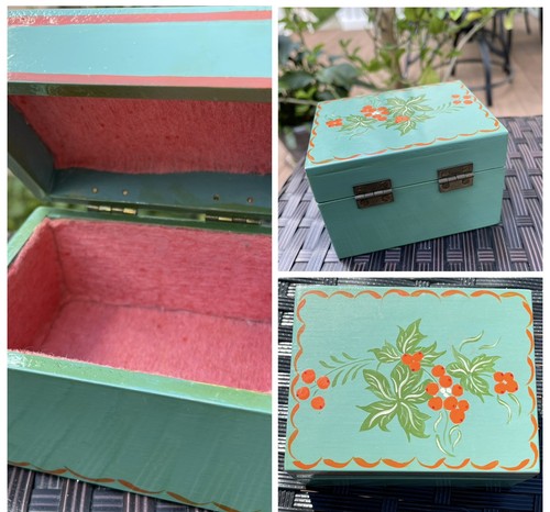 Handpainted wood box - handpainted,