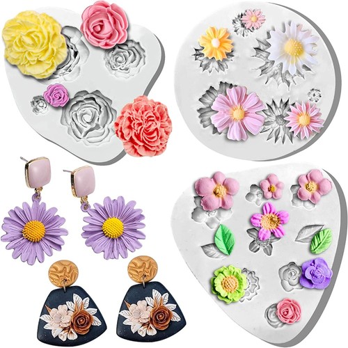 Flower polymer clay - clay, pcs