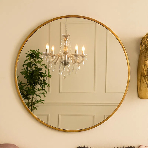 Large round gold - framed, wall