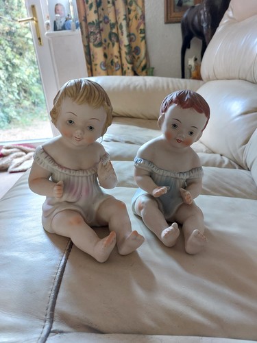 Pair antique bisque - pair, of