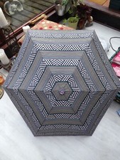 TOTES Black White And Rainbow Coloured Umbrella Geometric Pattern 88cm Open