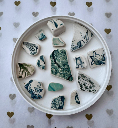 Green floral ceramic mosaic - green,