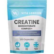 Creatine + BCAA's + Electrolytes  - 120 Capsules (Not Tablets Powder) Strength