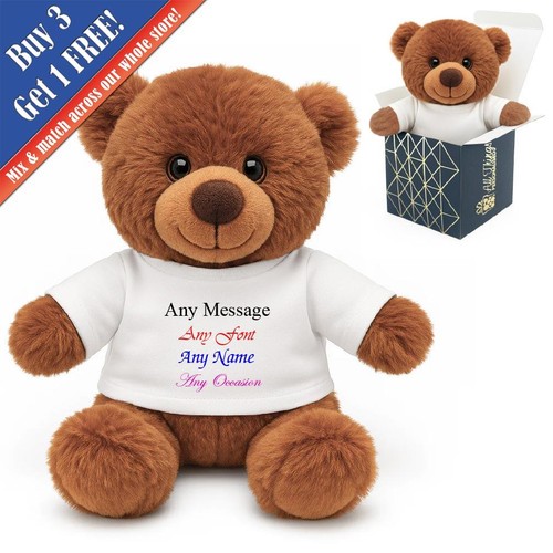 Personalised dark brown - brown, teddy