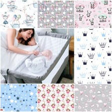2x FITTED SHEET compatible BABYLO SNUGGLE CUDDLE bedside crib stars crowns