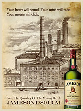 METAL VINTAGE SHABBY-CHIC TIN JAMESONS WHISKEY PLAQUE/FRIDGE MAGNET