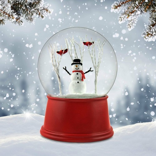 Snowman with cardinals a - with,