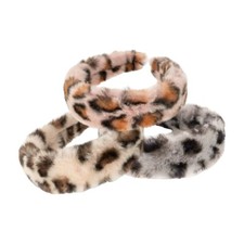 4cm Wide Animal Leopard Print Faux Fur Fabric Alice Hair Band Head Band