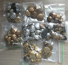 RARE, VINTAGE RANDOM JOBLOT OF UNIFORM BUTTONS incl MILITARY, RAILWAY, RAC, ETC