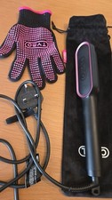 Tymo Ring Hair Straightener Comb (Black/Pink) With Accessories 