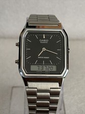 Casio AQ230A-1DMQ Men's Silver Classic Combi Digital & Analog Watch.